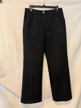 St John Sport Black Stretch Cotton 5 Pocket Pants Women's 8 Straight Leg